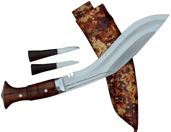 10-inch-Blade-and-Overall-15-Inch-Long-Royal-Panawala-Traditional-Real-Handmade-Gurkha-Khukuri-Rose-Wood-Handle-and-Leather-Scabbard.