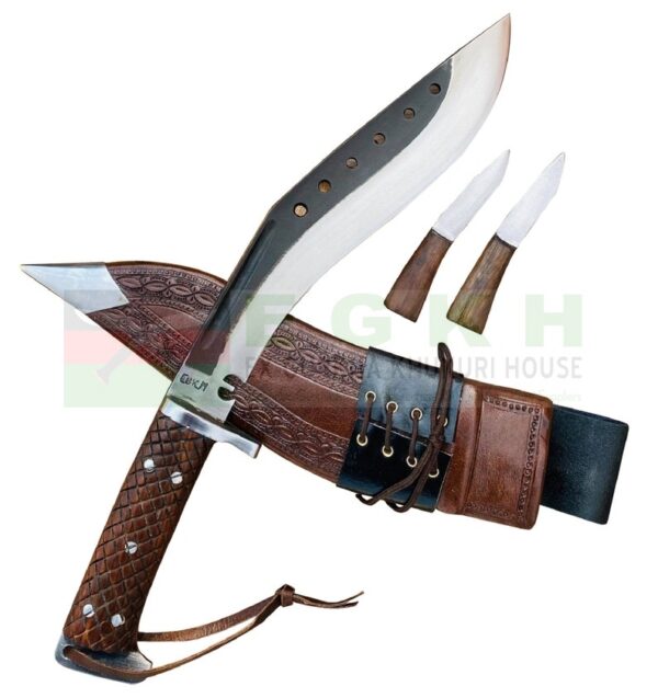 10.5-inch-Blade-Trinity-Service-Best-Working-khukuri-Brown-Sheath-Military-KnivesHandmade-in-Nepal