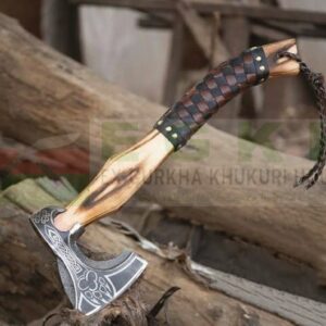5-inch-Blade-Beautiful-Custom-Handmade-High-Carbon-Steel-AXE-with-Blade-Eatching-Viking-Axe-Throwng-Axe-With-Leather-Sheath