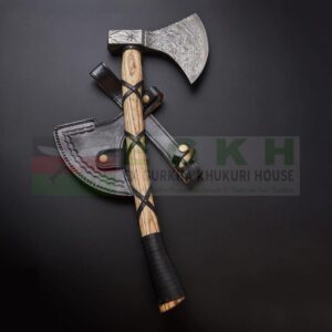 -inch-Blade-Custom-Handmade-Damascus-Steel-Hunting-tomahawk-Axe-felling-chopping-hatchet-in-Viking-style-With-Leather-Sheath