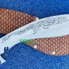 12 Inch Drakos Leather Sheath Hand Etched Dragon Scale Engraving Custom Khukuri Knife