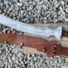 24-Inch-Blade-Khopesh-Sekhmets-Claw-Sword-Hand-Forged-Striking-Knife-Leather-Sheath-Hunting