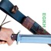 15-inch-blade-Conqueror-Knife-With-Leather-Sheath-5160-Carbon-Steel-Blade-Gripper-Rose-Wood-Handle-with-Guard-Hand-made-in-Nepal-Brown-Black-Silver