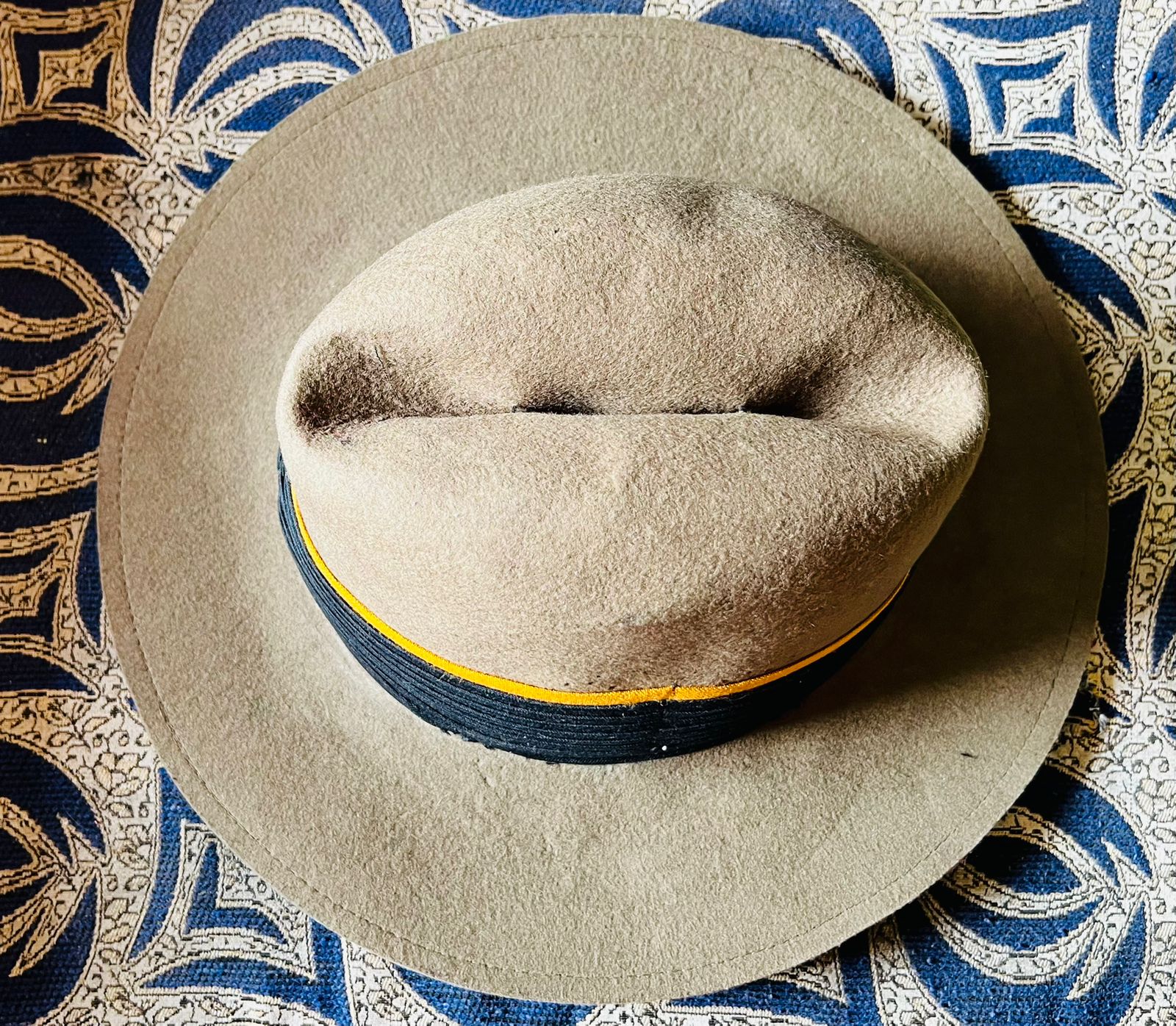 Gurkha Rifles Hat | Brown Hat | Black Strap with Yellow Border