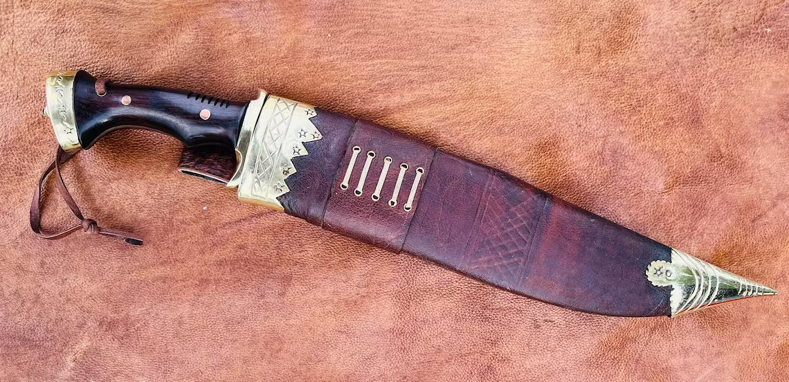brass with dragon handle knife